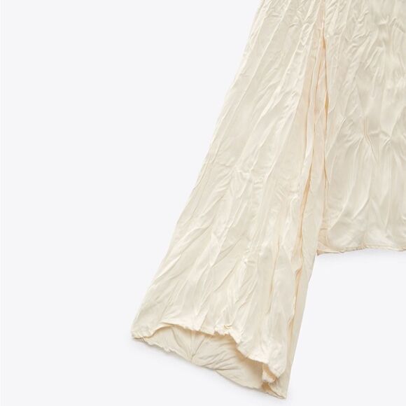 Zara Wrinkled Look Blouse Shirt New - Picture 3 of 7